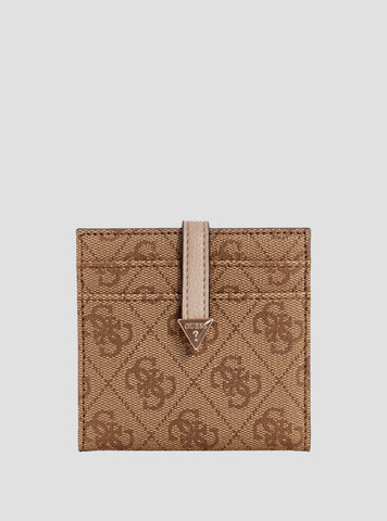 GUESS Women's Latte Brown Laurel Tab Card Case SG8500152 Front View