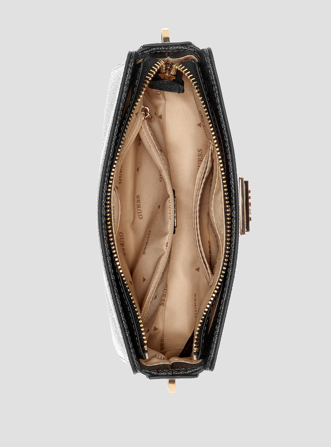 Black Meridian Top Zip Crossbody Bag