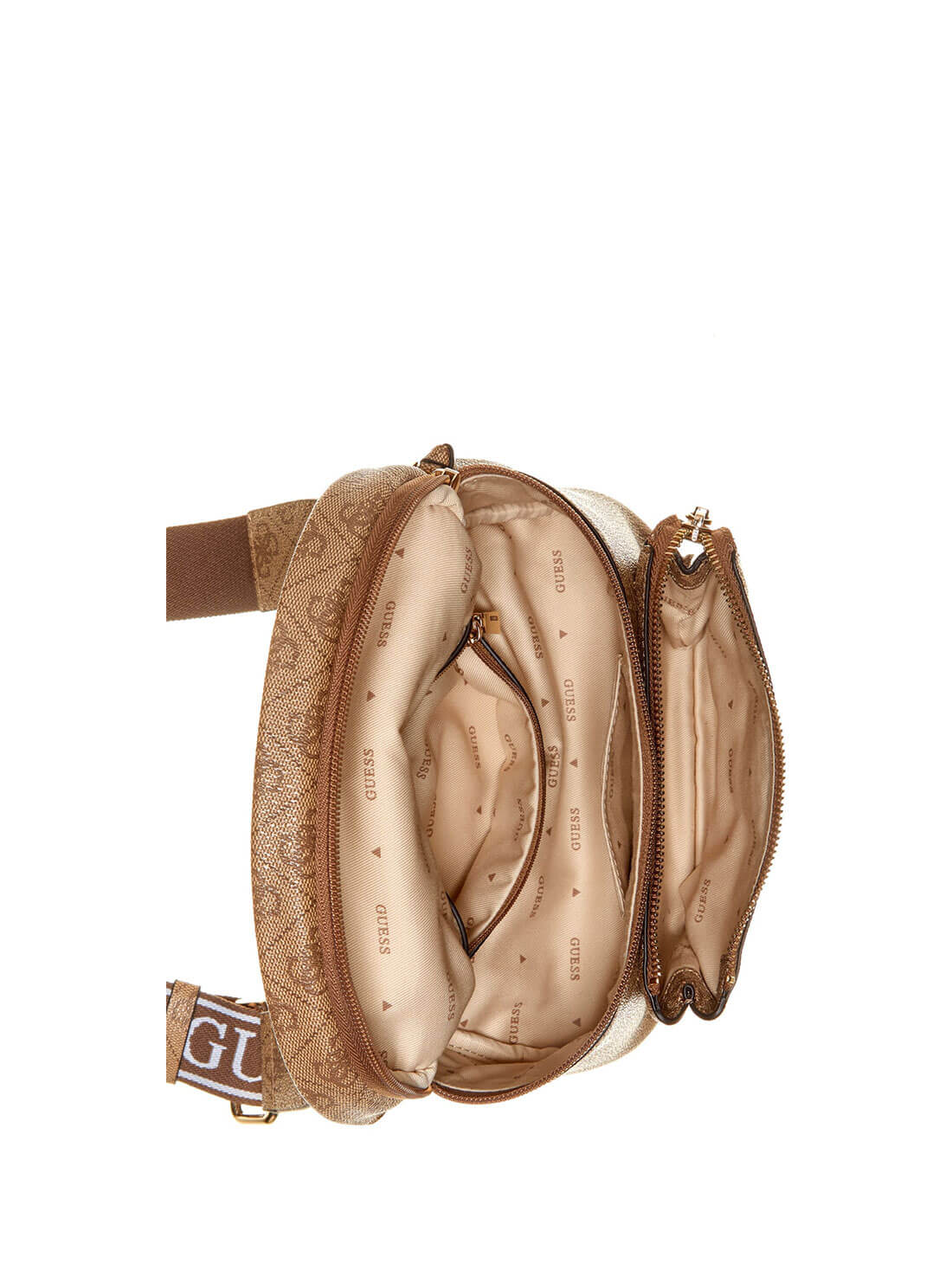 Women's Beige Power Play Mini Sling Bag top view