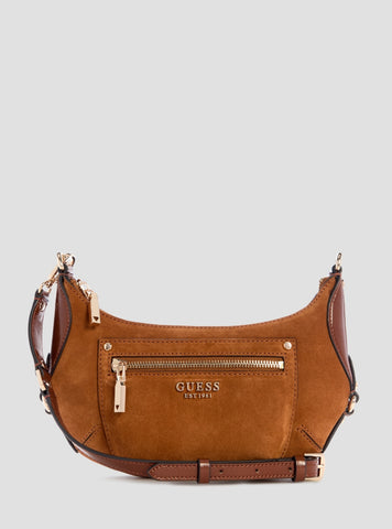 GUESS Womens Brown Marsha Mini Crossbody Bag SG950172 Front View