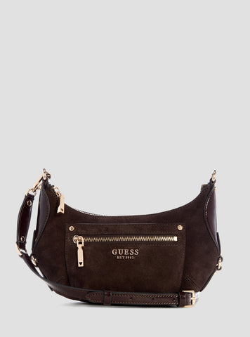 GUESS Womens Brown Marsha Mini Crossbody Bag SG950172 Front View