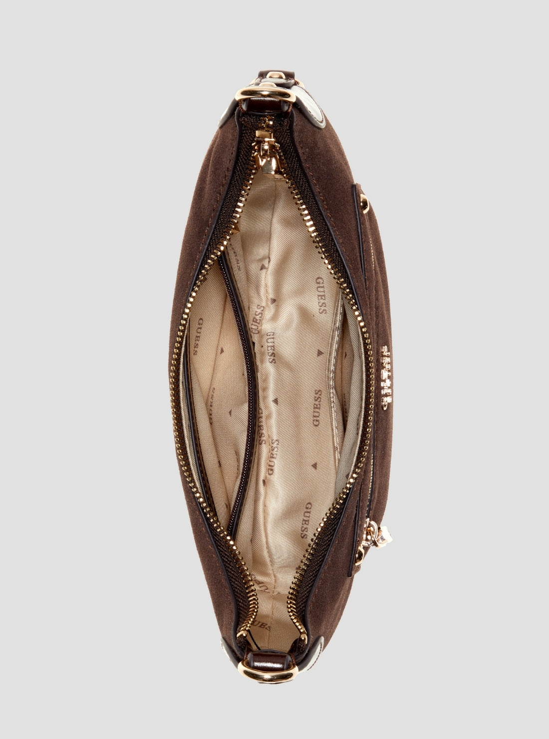 GUESS Womens Brown Marsha Mini Crossbody Bag SG950172 Inside View