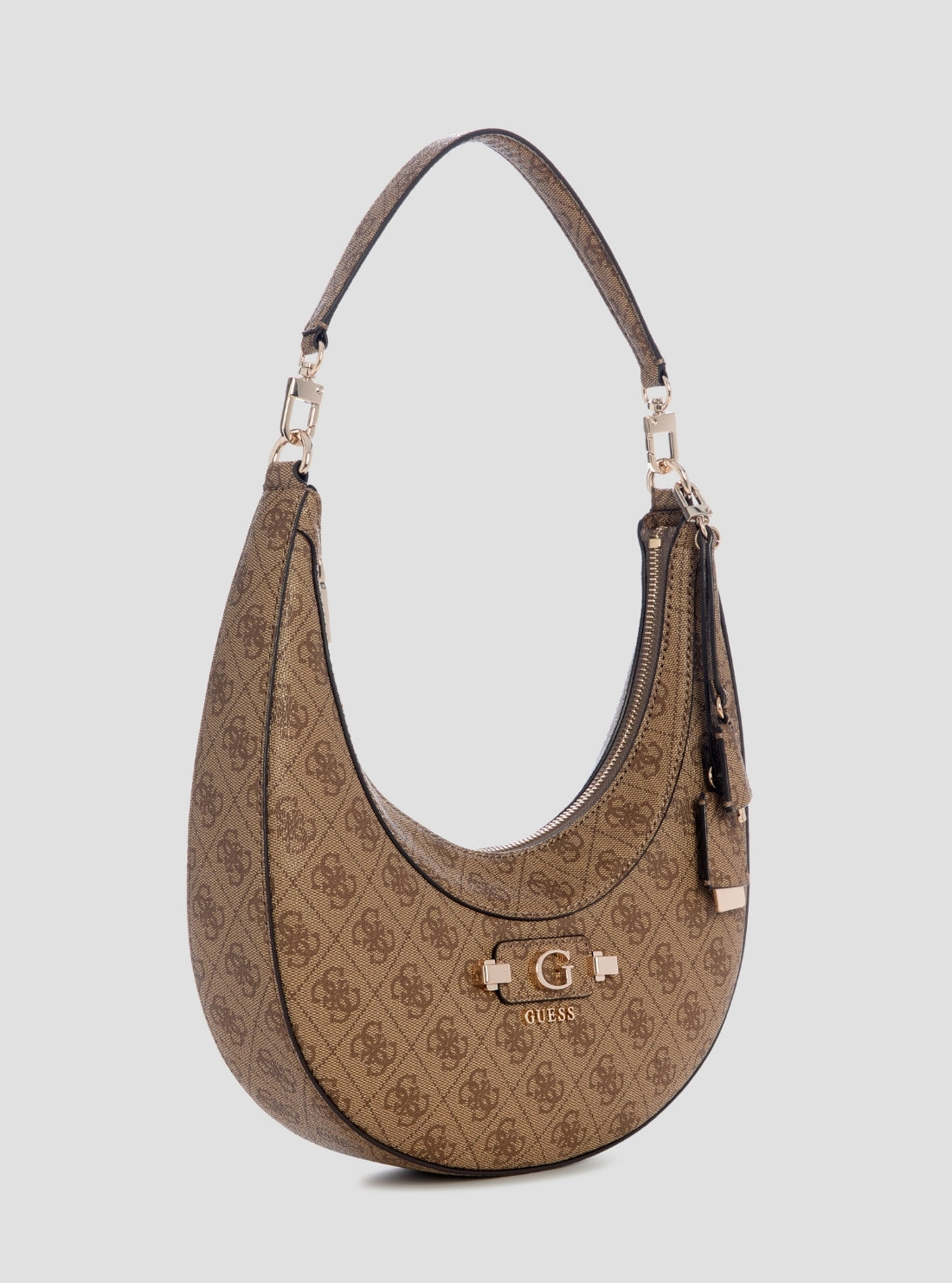 GUESS Womens Brown Logo Lindsey Hobo Bag SG974901 Side View