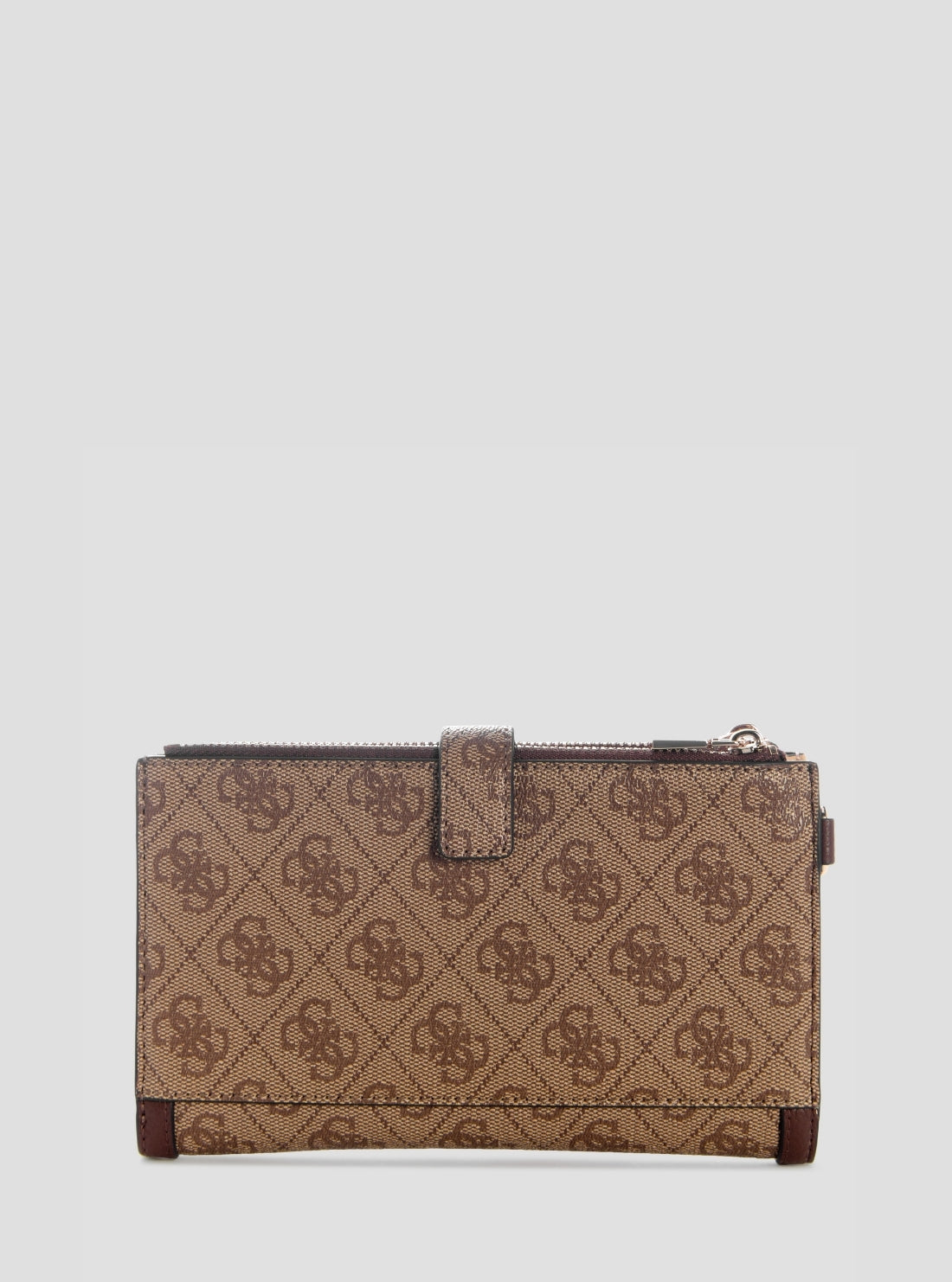 GUESS Womens Brown Logo Lindsey Double Zip Organiser SG9749157 Back View