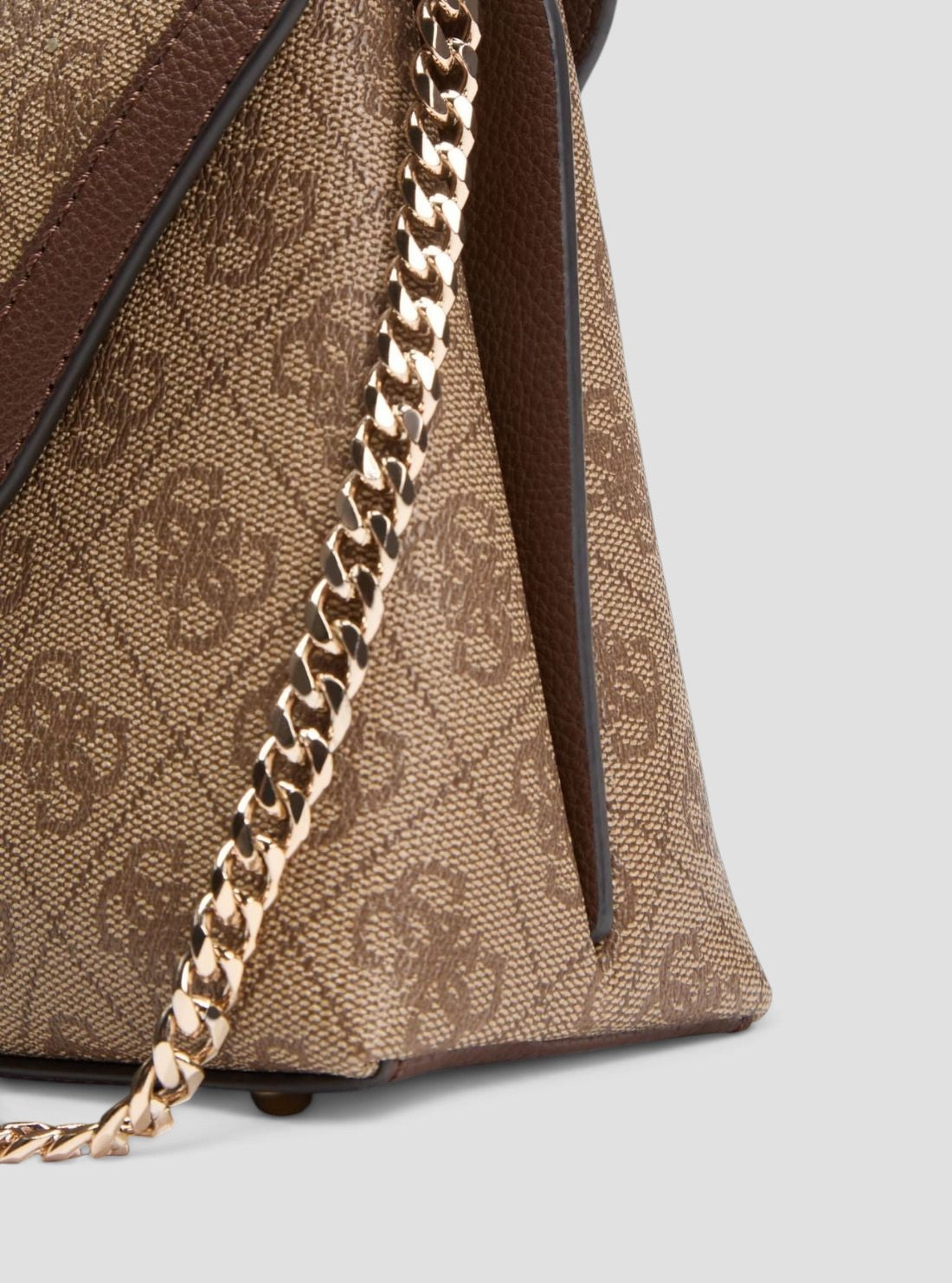 GUESS Womens Brown Logo Lindsey Convertible Crossbody Flap Bag SG974921 Detail View