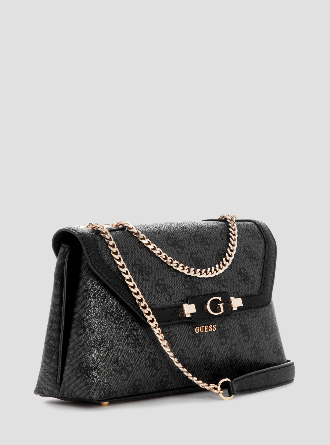 GUESS Womens Black Logo Lindsey Convertible Crossbody Flap Bag SG974921 Side View