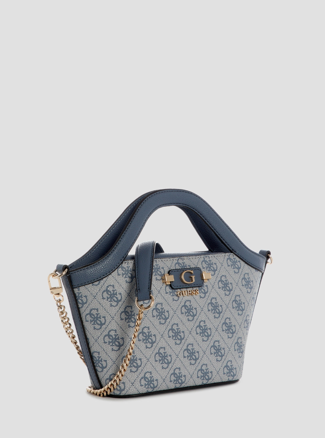 GUESS Womens Blue Logo Lindsey Mini Tote Bag SG974975 Side View