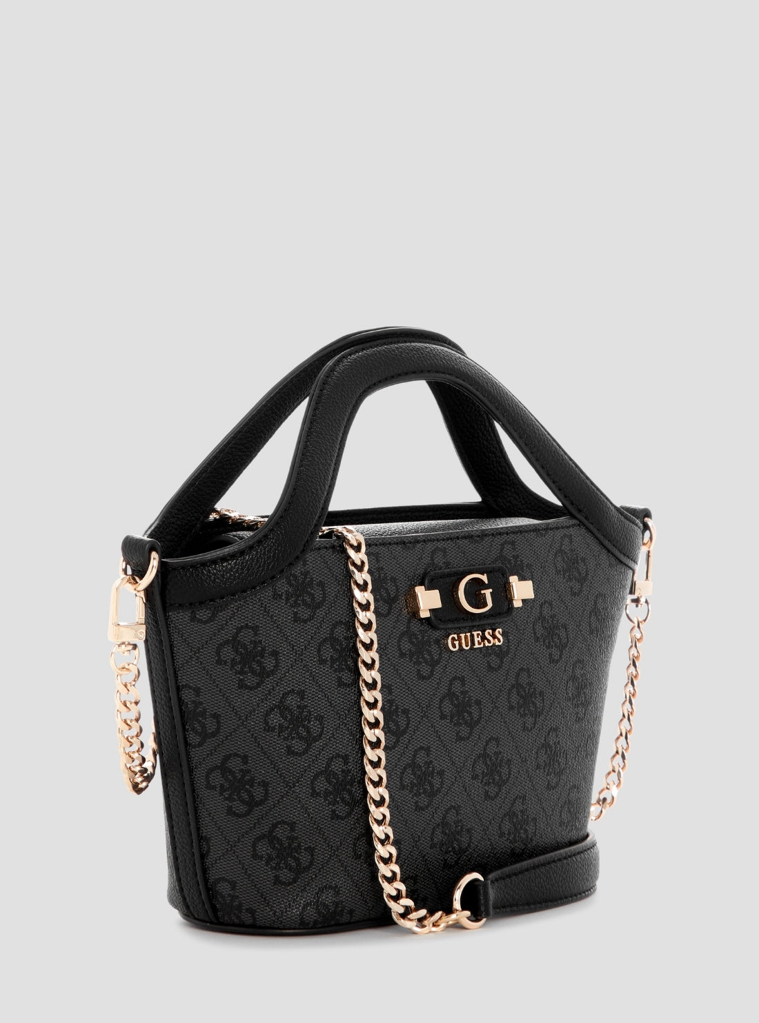 GUESS Womens Black Logo Lindsey Mini Tote Bag SG974975 Side View