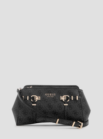 GUESS Womens Black Logo Leona Girlfriend Crossbody Bag SG991712 Front View