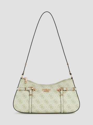 GUESS Womens Green Logo Leona Shoulder Bag SG991718 Front View