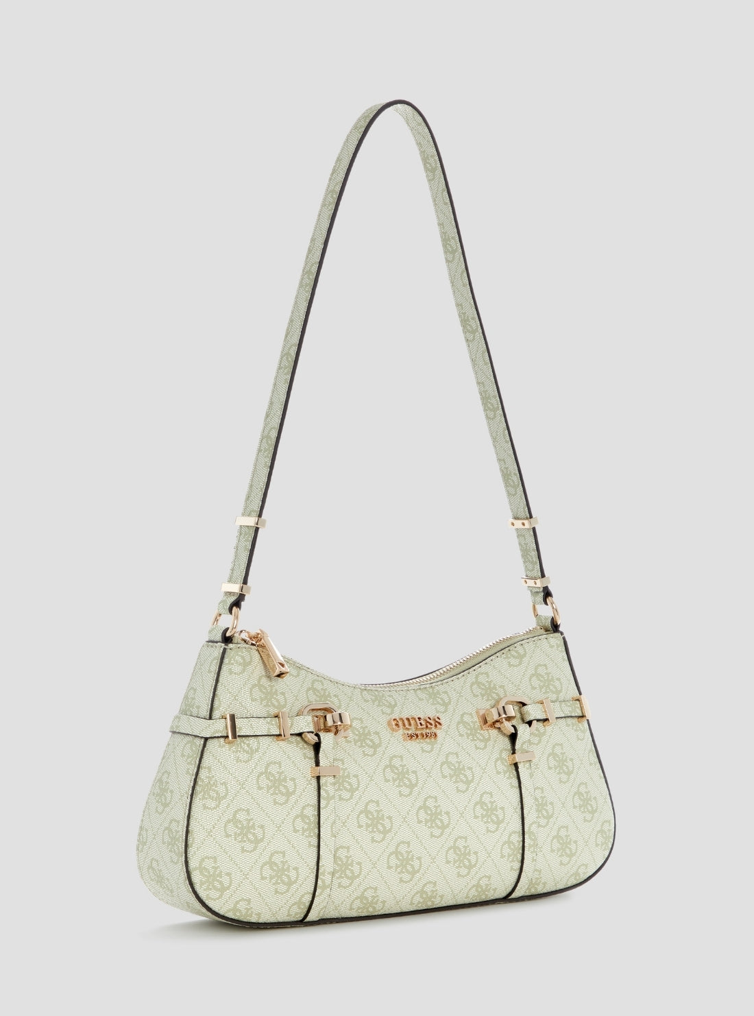 GUESS Womens Green Logo Leona Shoulder Bag SG991718 Side View
