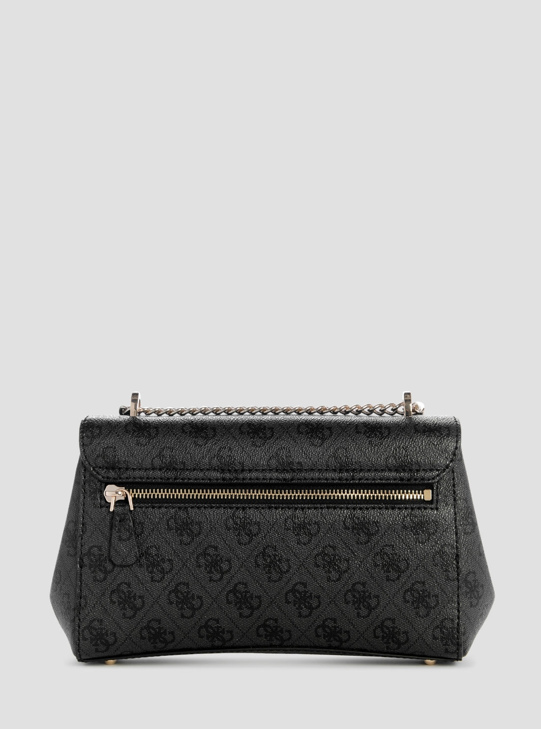 GUESS Womens Black Logo Leona Convertible Crossbody Flap Bag SG991721 Back View