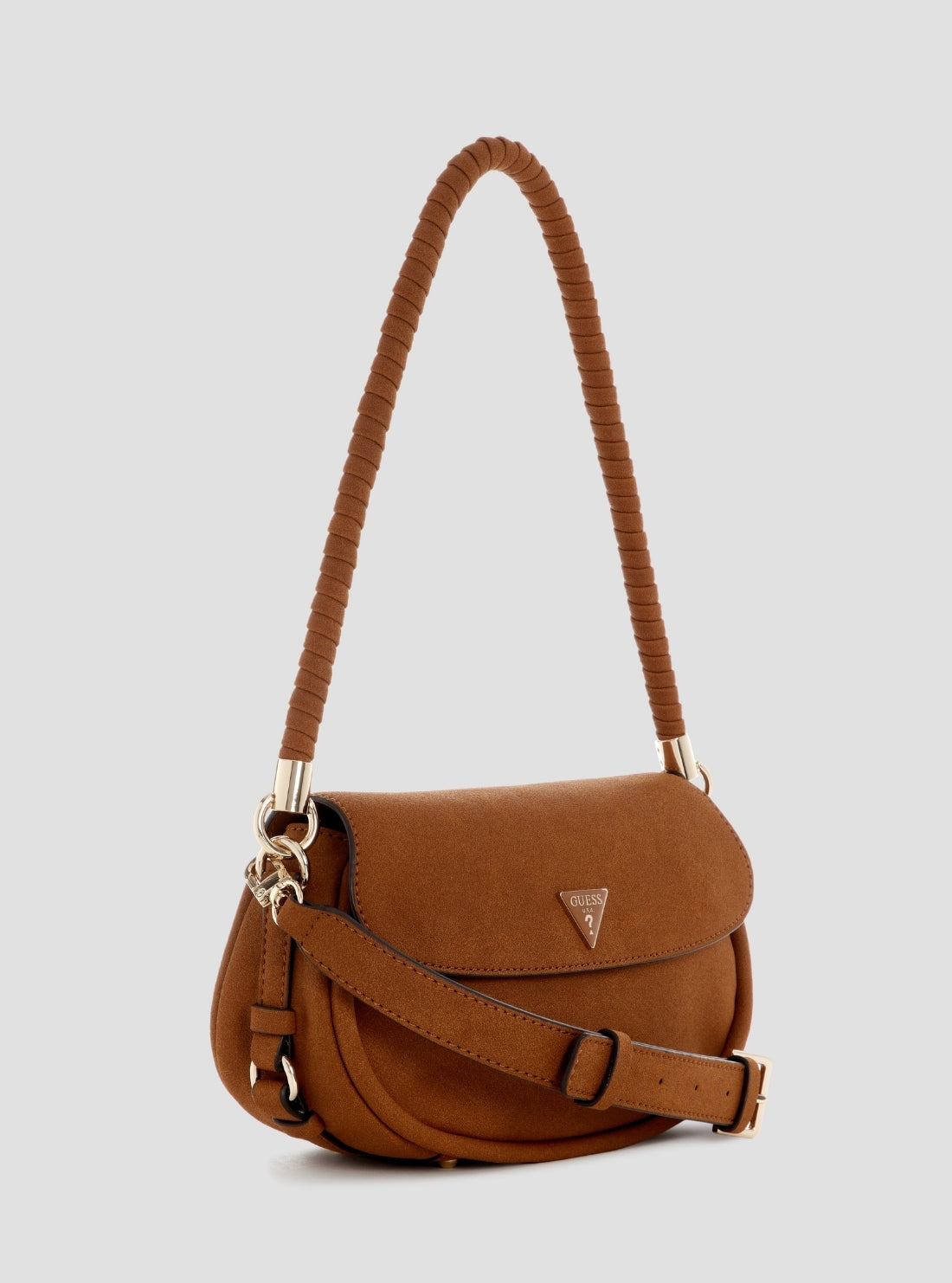 GUESS Womens Brown Danya Flap Shoulder Bag SG991819 Side View