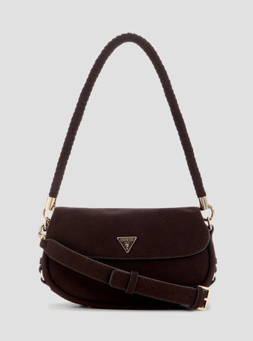 GUESS Womens Brown Danya Flap Shoulder Bag SG991819 Front View