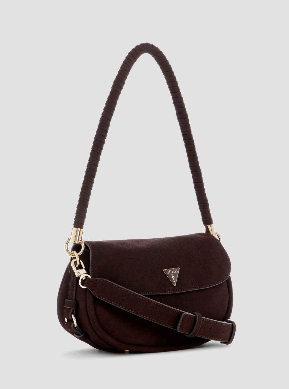 GUESS Womens Brown Danya Flap Shoulder Bag SG991819 Side View