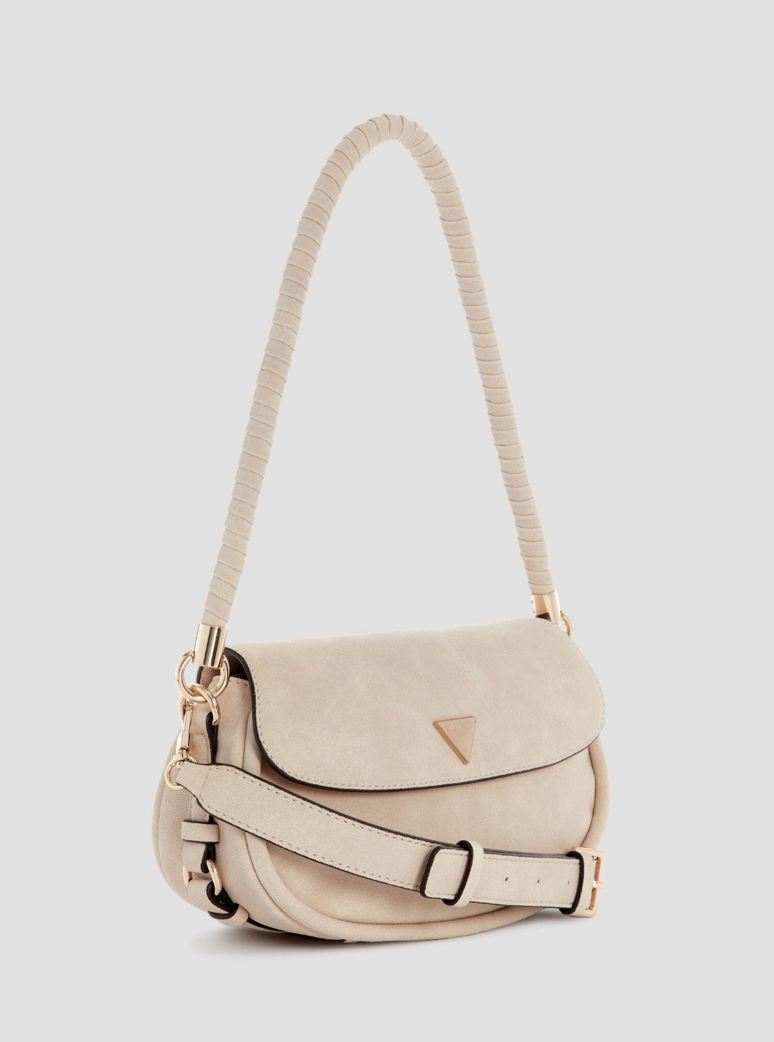 GUESS Womens Beige Danya Flap Shoulder Bag SG991819 Side View