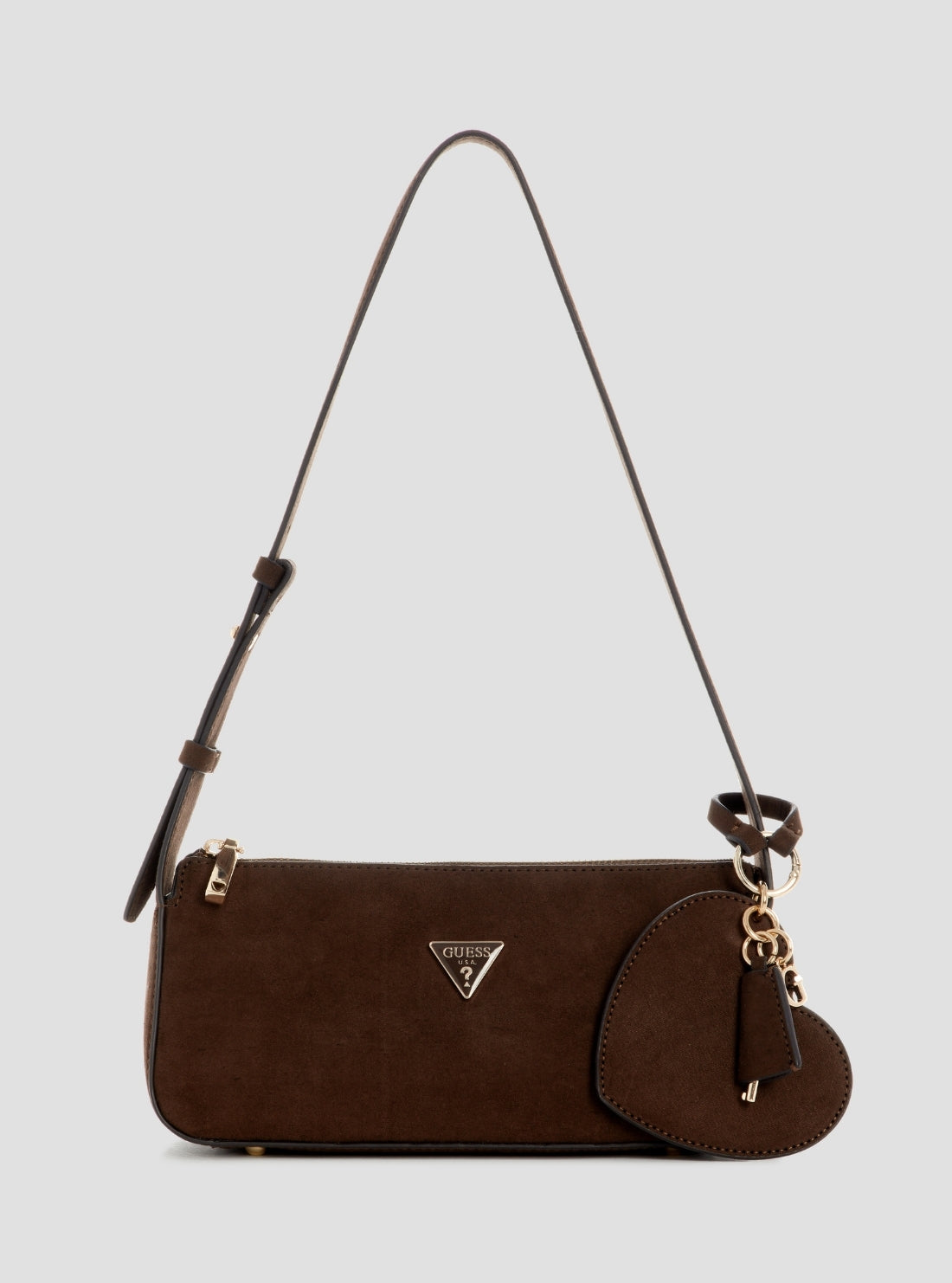 GUESS Womens Espresso Isobel Mini Shoulder Bag SG993272 Front View
