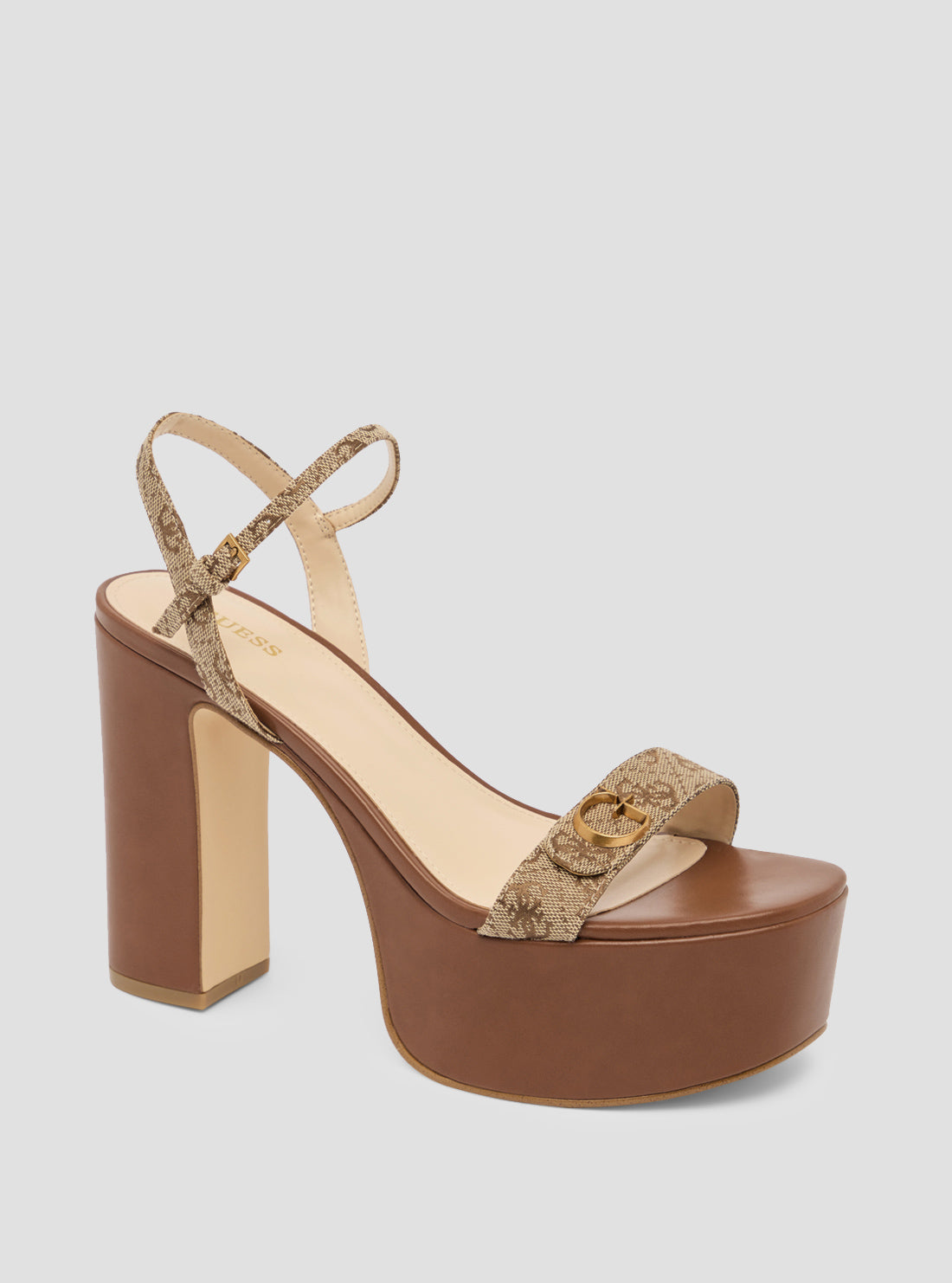 Brown Sherrill Platform Sandal Heels