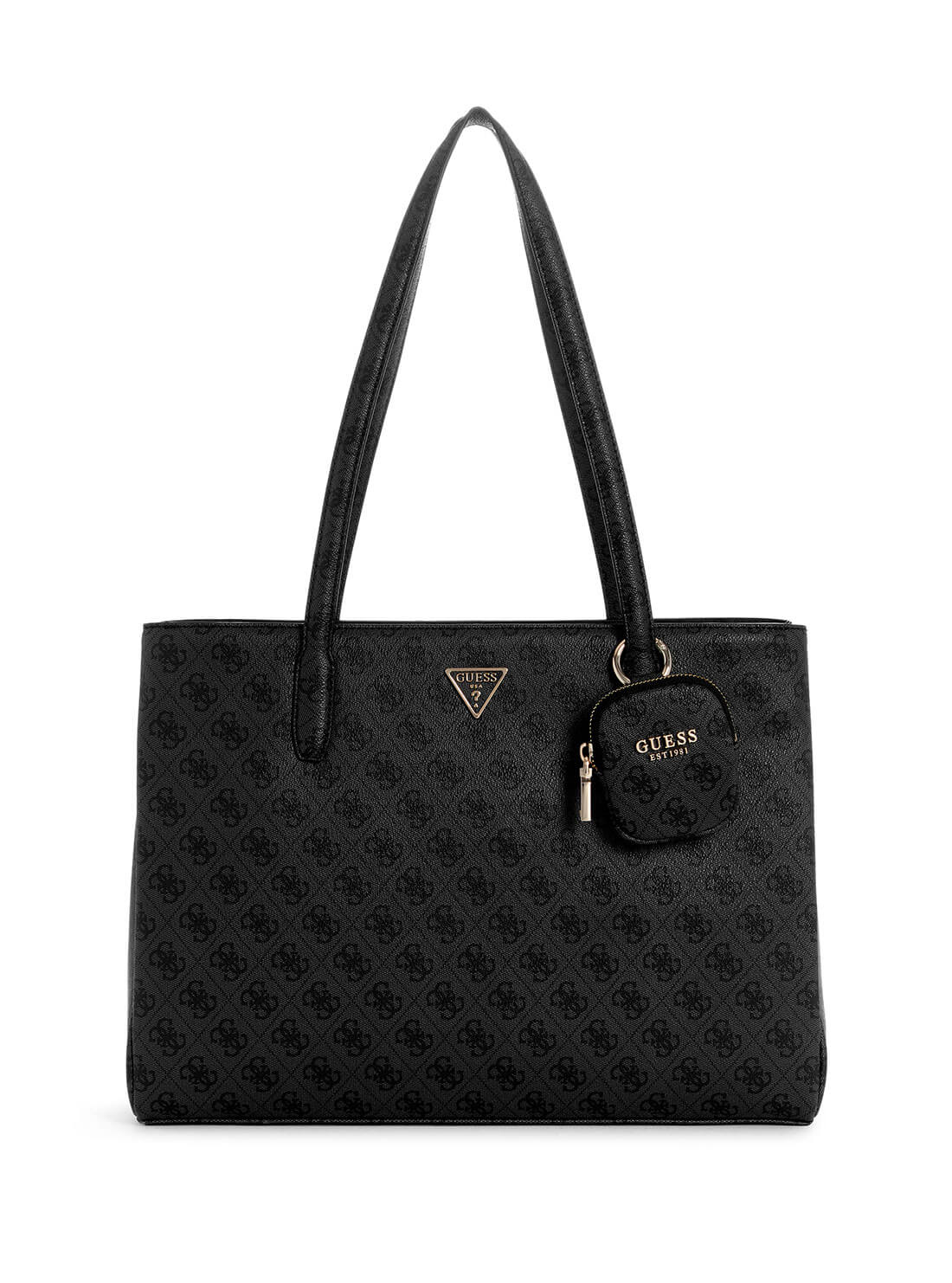 GUESS Black Logo Power Play Tote Bag front view