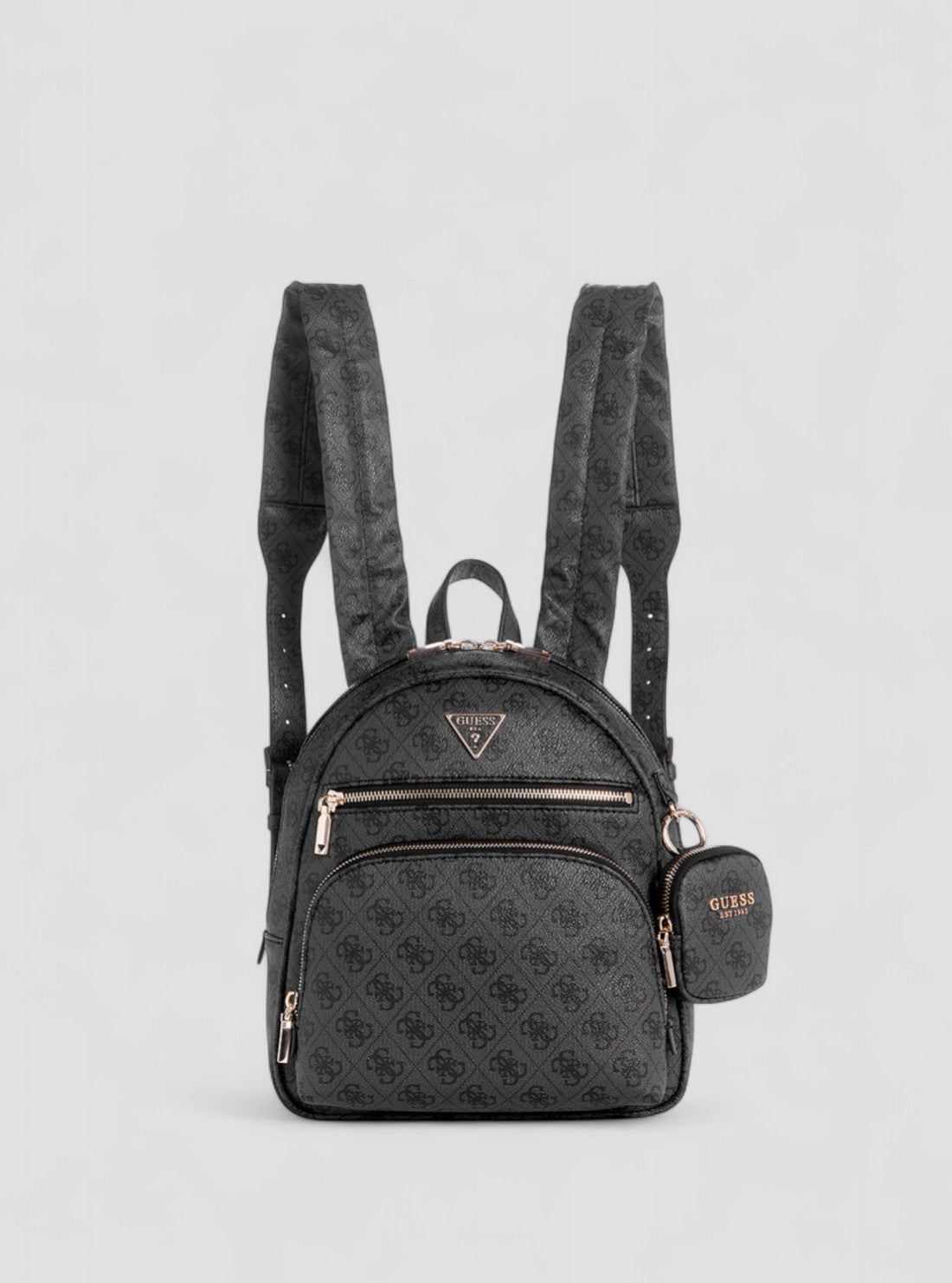 GUESS Womens Black Logo Power Play Backpack SL900632 Front View