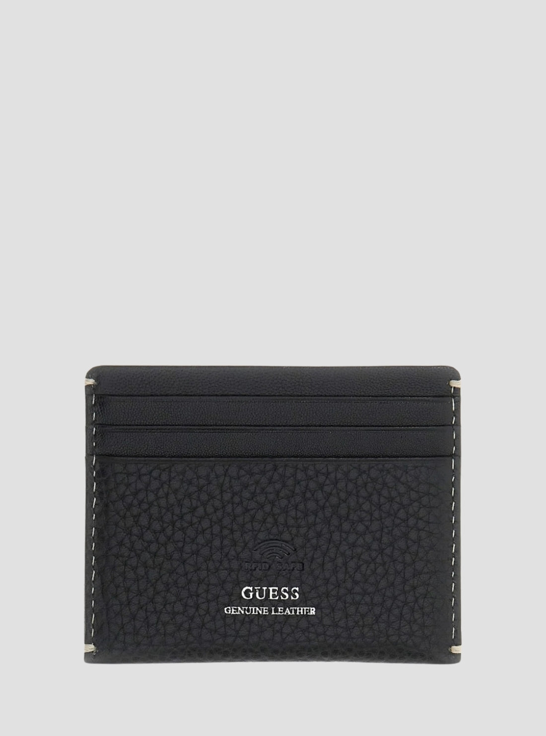 GUESS Mens Black Boston Leather Card Holder SMBOGSLEA25 Back View