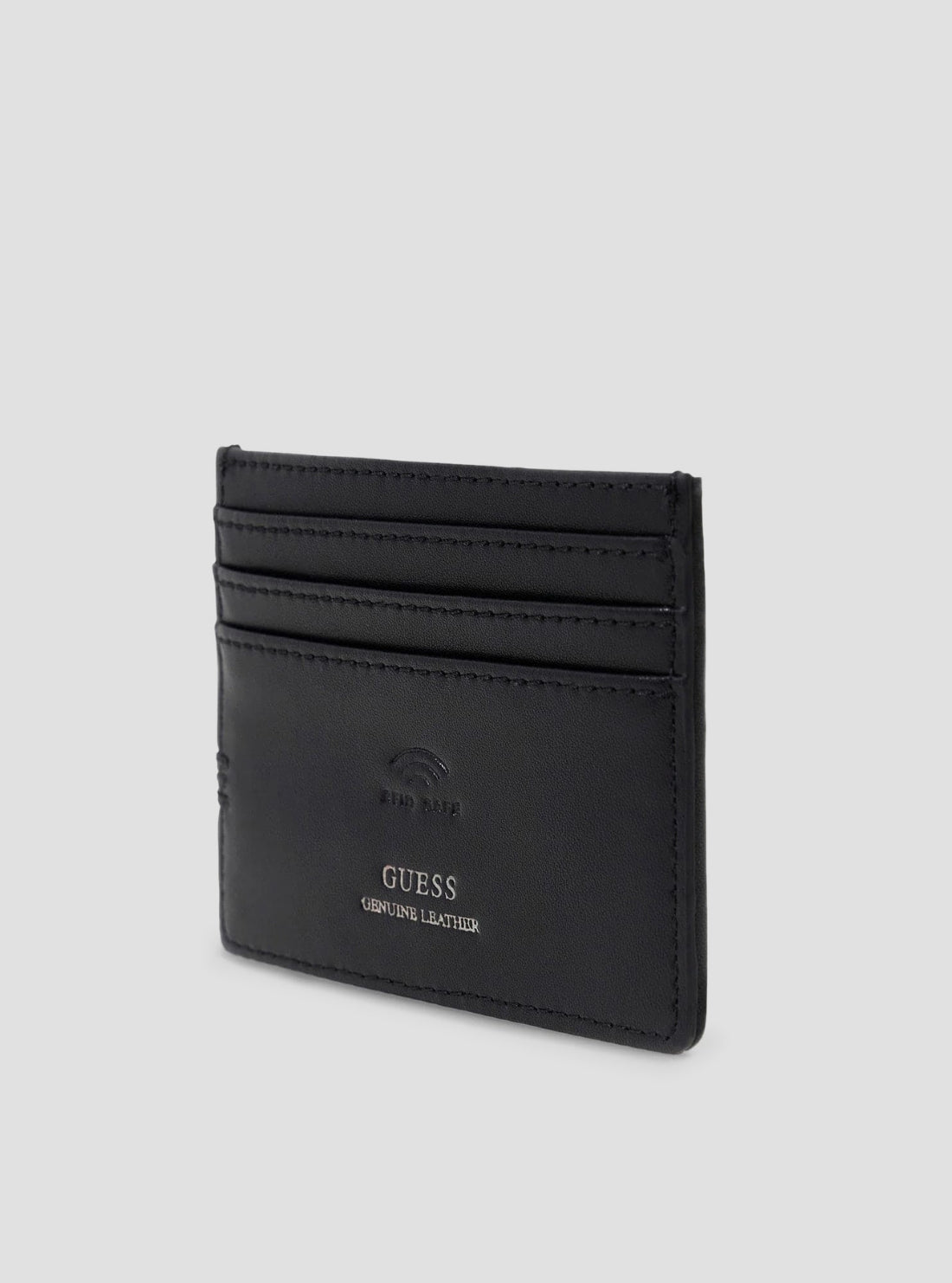 GUESS Mens Dark Black Boston Card Holder SMBOLJLEA25 Side View