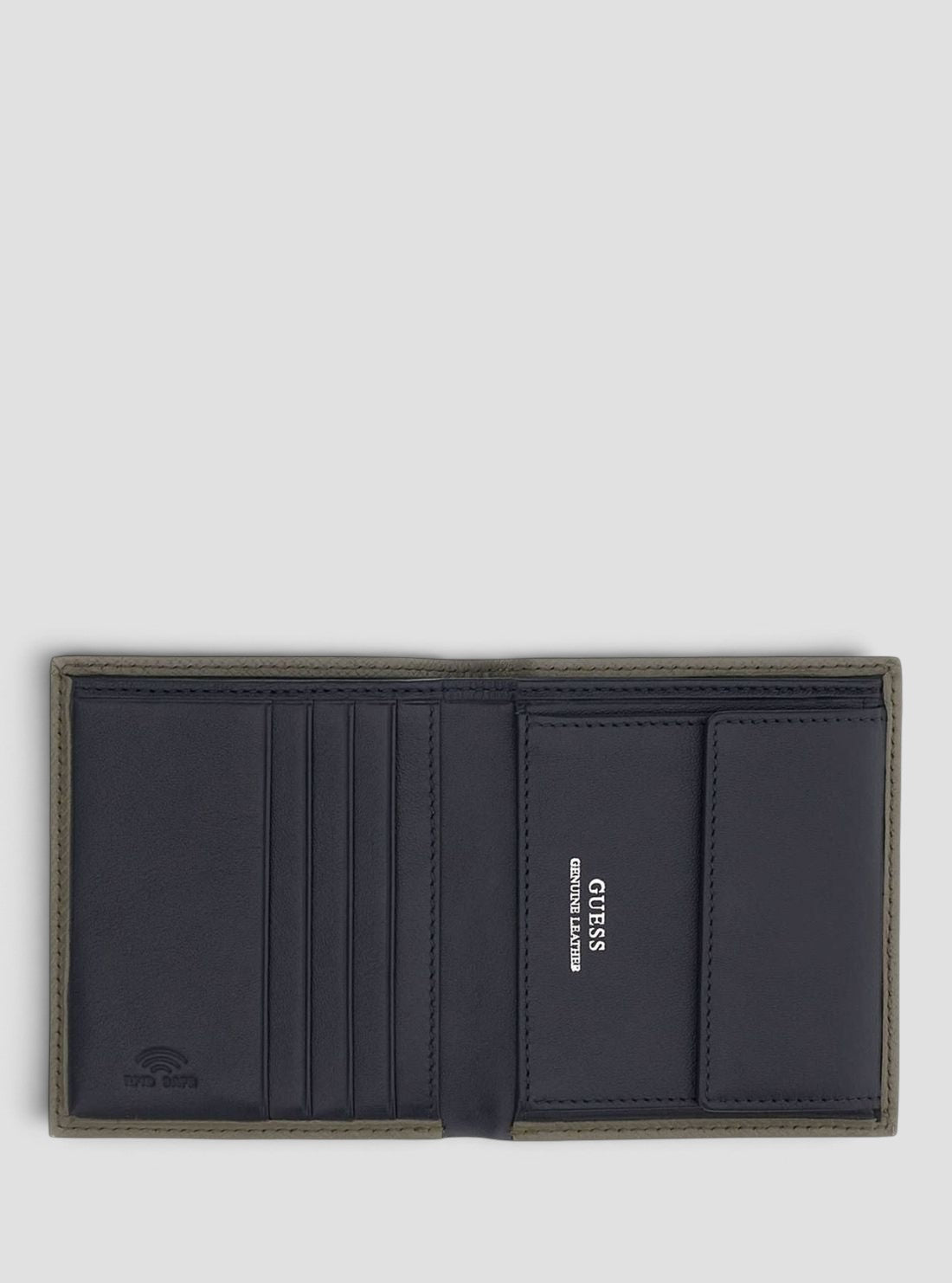 GUESS Accessories Grey Blue Milano Bifold Wallet SMMISBLEA22 Full View