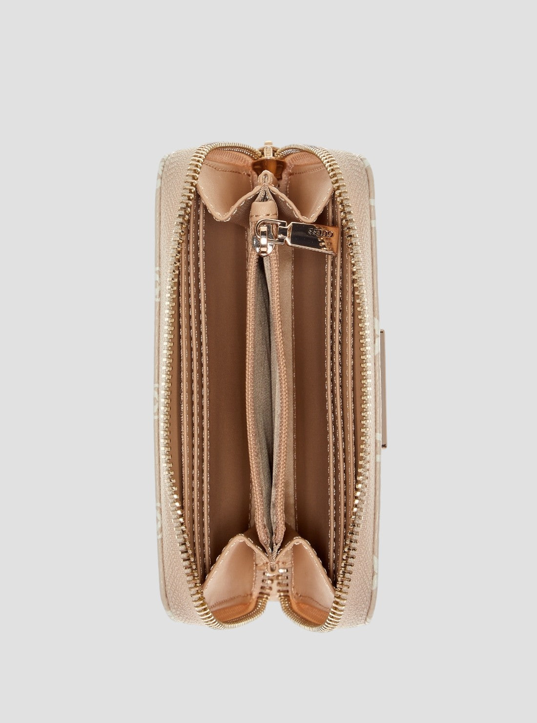 GUESS Womens Brown Logo Laurel Medium Zip Around Wallet SO7459140 Inside View