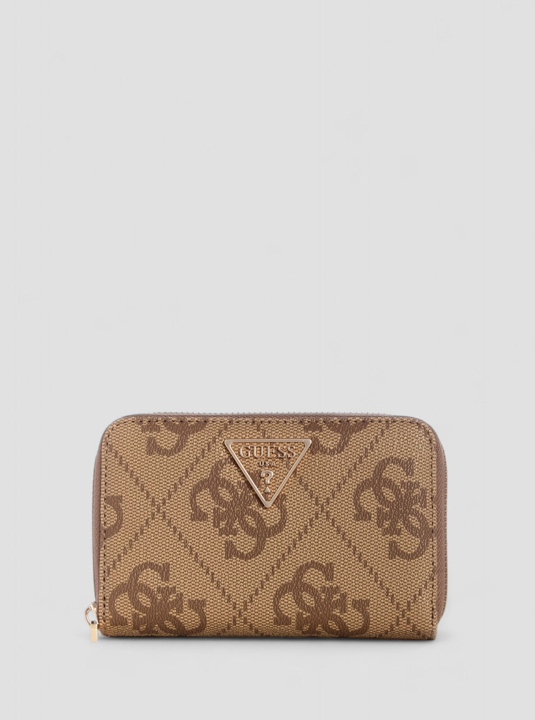 GUESS Womens Brown Logo Laurel Medium Zip Around Wallet SO7459140 Front View