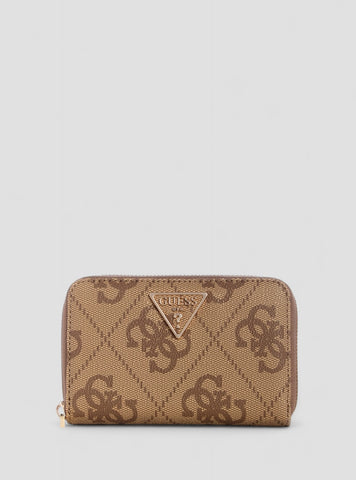 GUESS Womens Brown Logo Laurel Medium Zip Around Wallet SO7459140 Front View