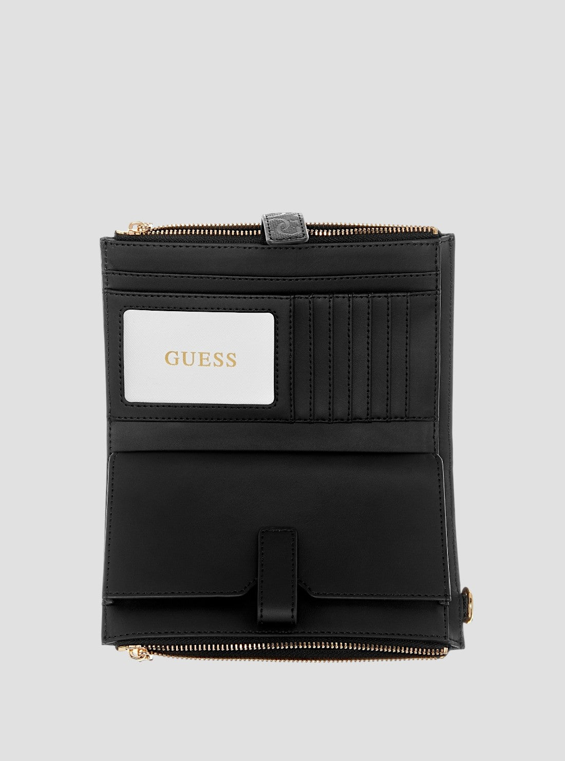 GUESS Womens Black Logo Laurel Double Zip Organiser Wallet SO7459157 Inside VIew