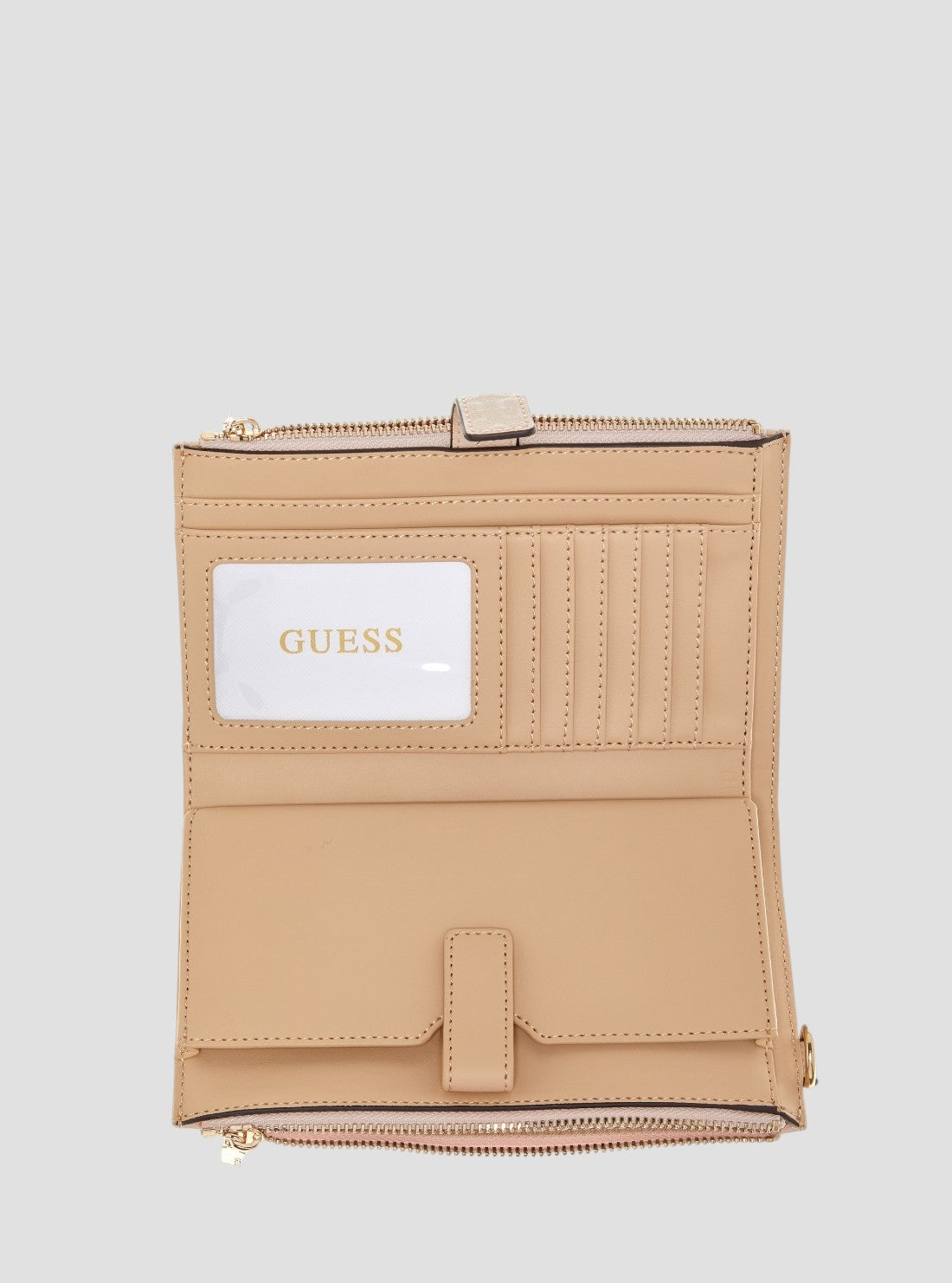 GUESS Womens Brown Logo Laurel Double Zip Organiser SO7459157 Inside View