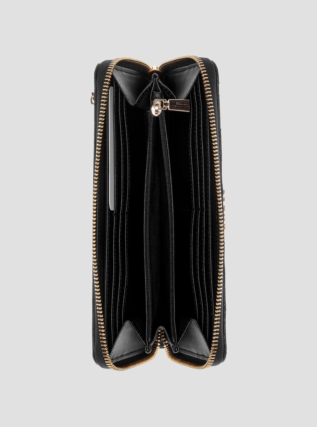 GUES Womens Black Logo Erenia Large Zip Around Wallet SO7838146 Inside View