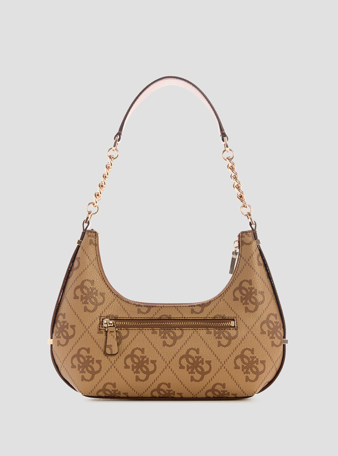 GUESS Womens Brown Logo Erenia Top Zip Shoulder Bag SO783818 Back View