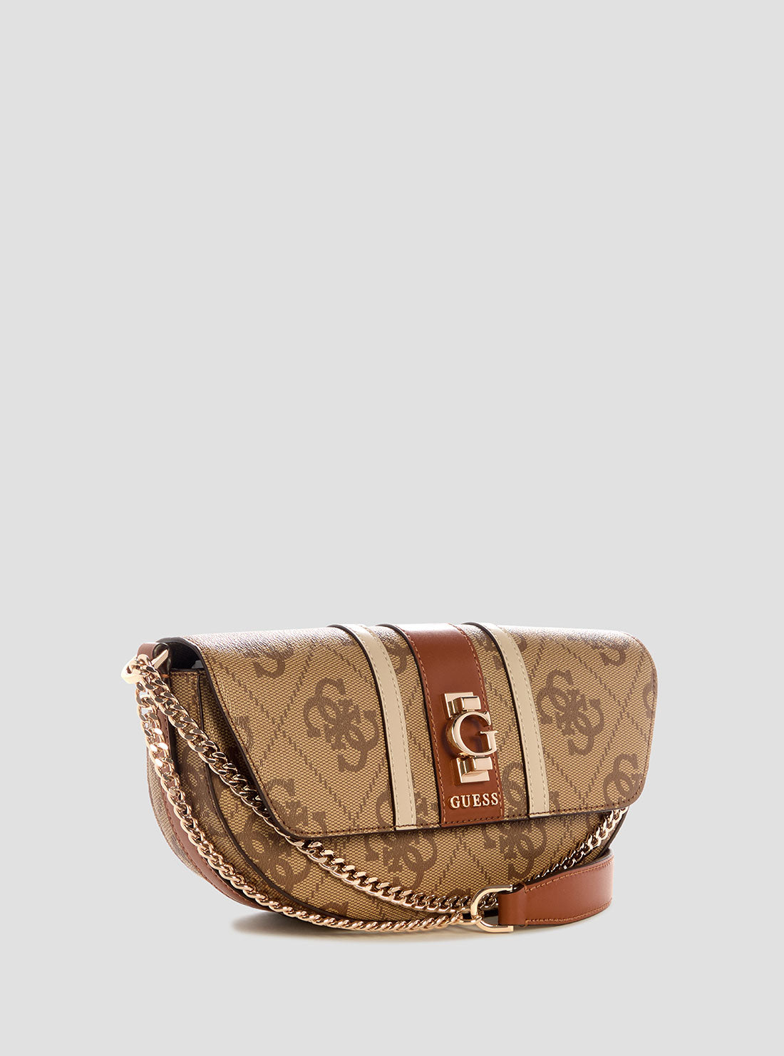 GUESS Womens Brown Logo Erenia Convertible Crossbody Flap SO783821 Side View