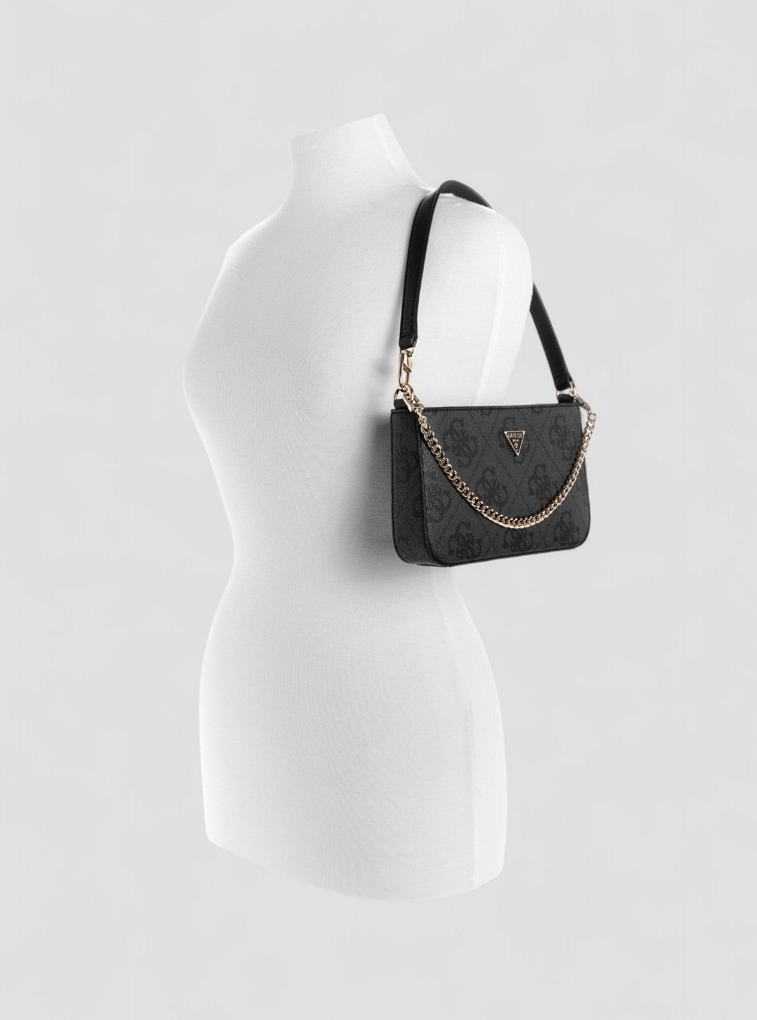 GUESS Womens Black Logo Noelle Mini Top Zip Shoulder Bag SO967272 Full View