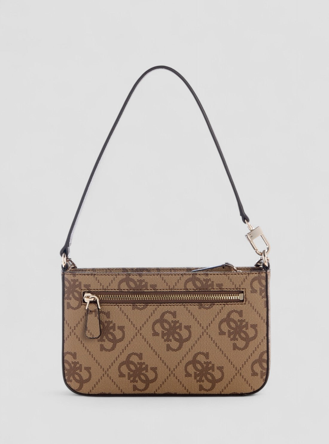 GEUSS Womens Brown Logo Noelle Mini Top Zip Shoulder Bag SO967272 Back View
