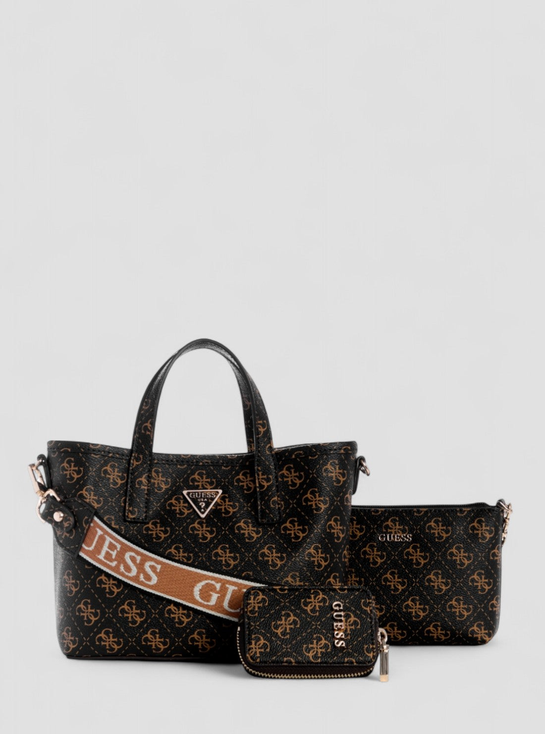 GUESS Womens Brown Logo Latona Mini Tote Bag SQ869175 Front View_1