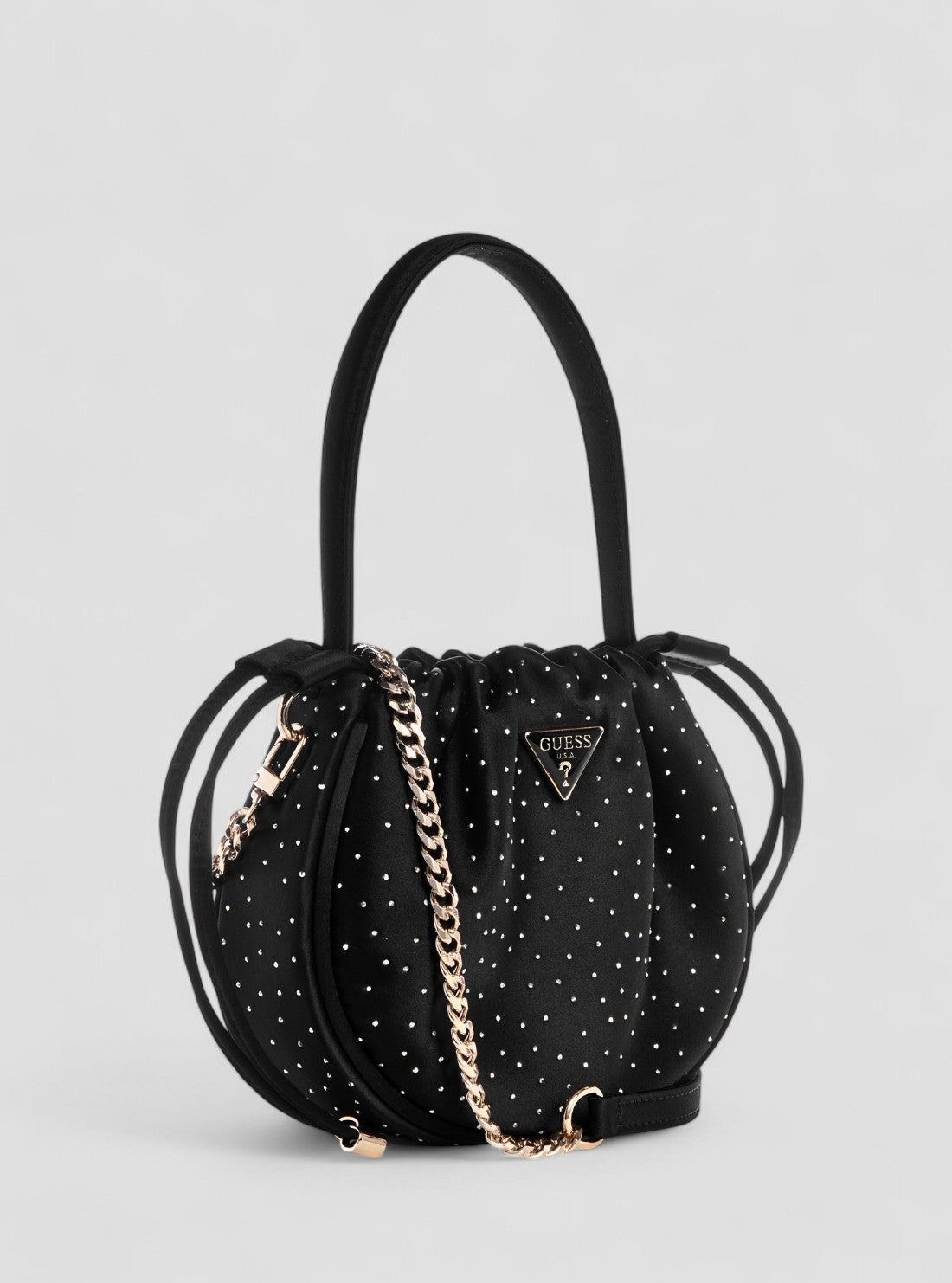 GUESS Womens Black Elsie Pouch Bag SR965075 Front Side View