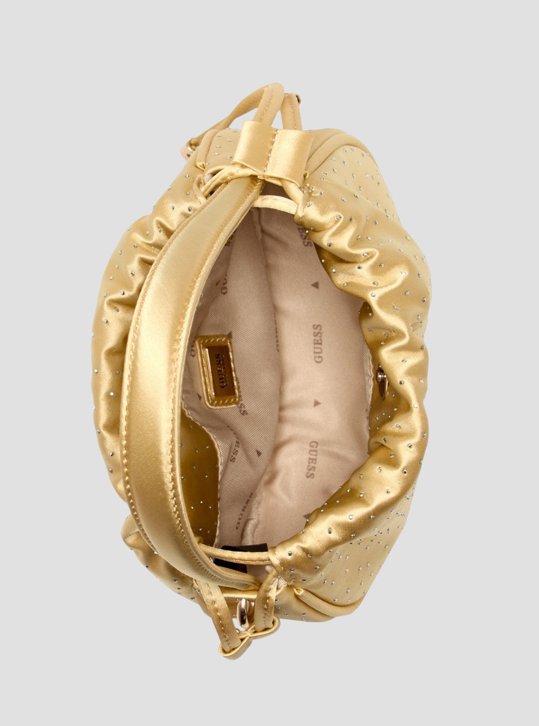 GUESS Womens Gold Elsie Pouch Bag SR965075 Inside View