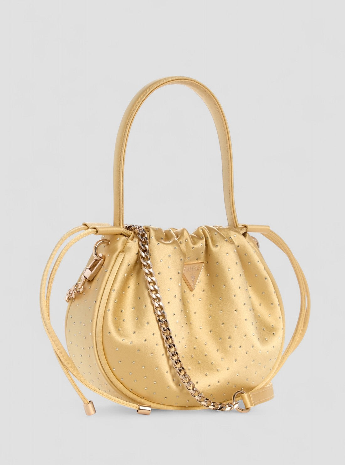 GUESS Womens Gold Elsie Pouch Bag SR965075 Front Side View