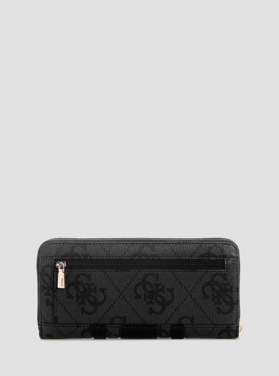 GUESS portemonnee Laurel II Large Zip Around Wallet Coal Logo donkergrijs