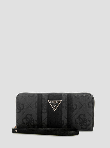 GUSS Womens Black Logo Laurel II Large Zip Around Wallet SS7459146 Front View