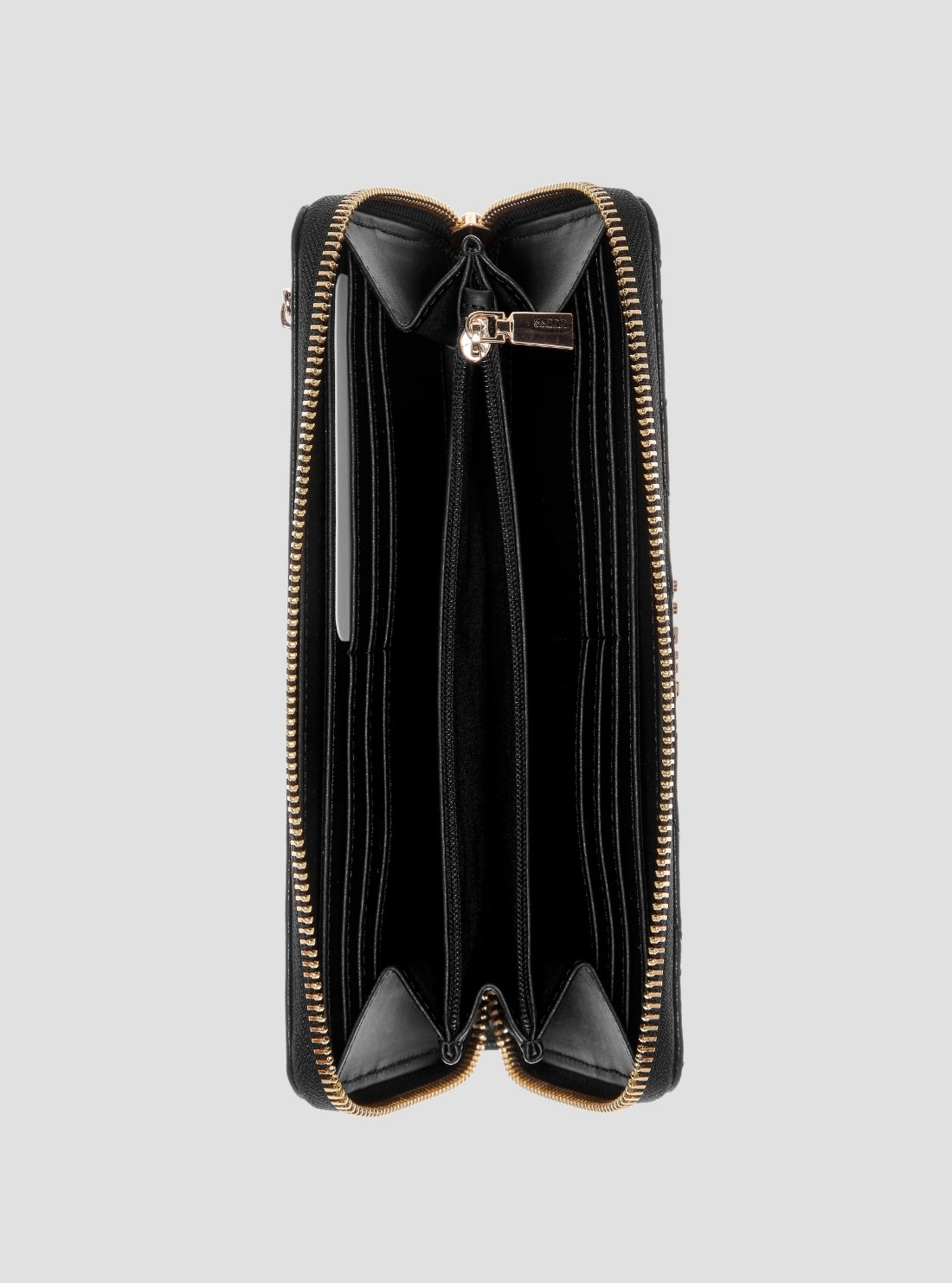 GUSS Womens Black Logo Laurel II Large Zip Around Wallet SS7459146 Inside View