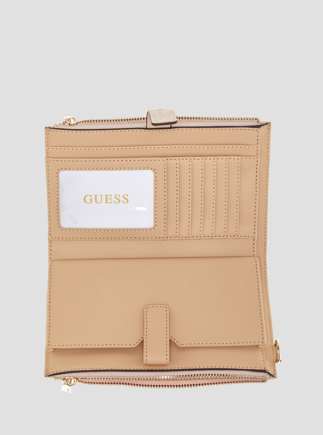 GUESS Womens Brown Logo Laurel II Double Zip Organiser SS7459157 Inside View