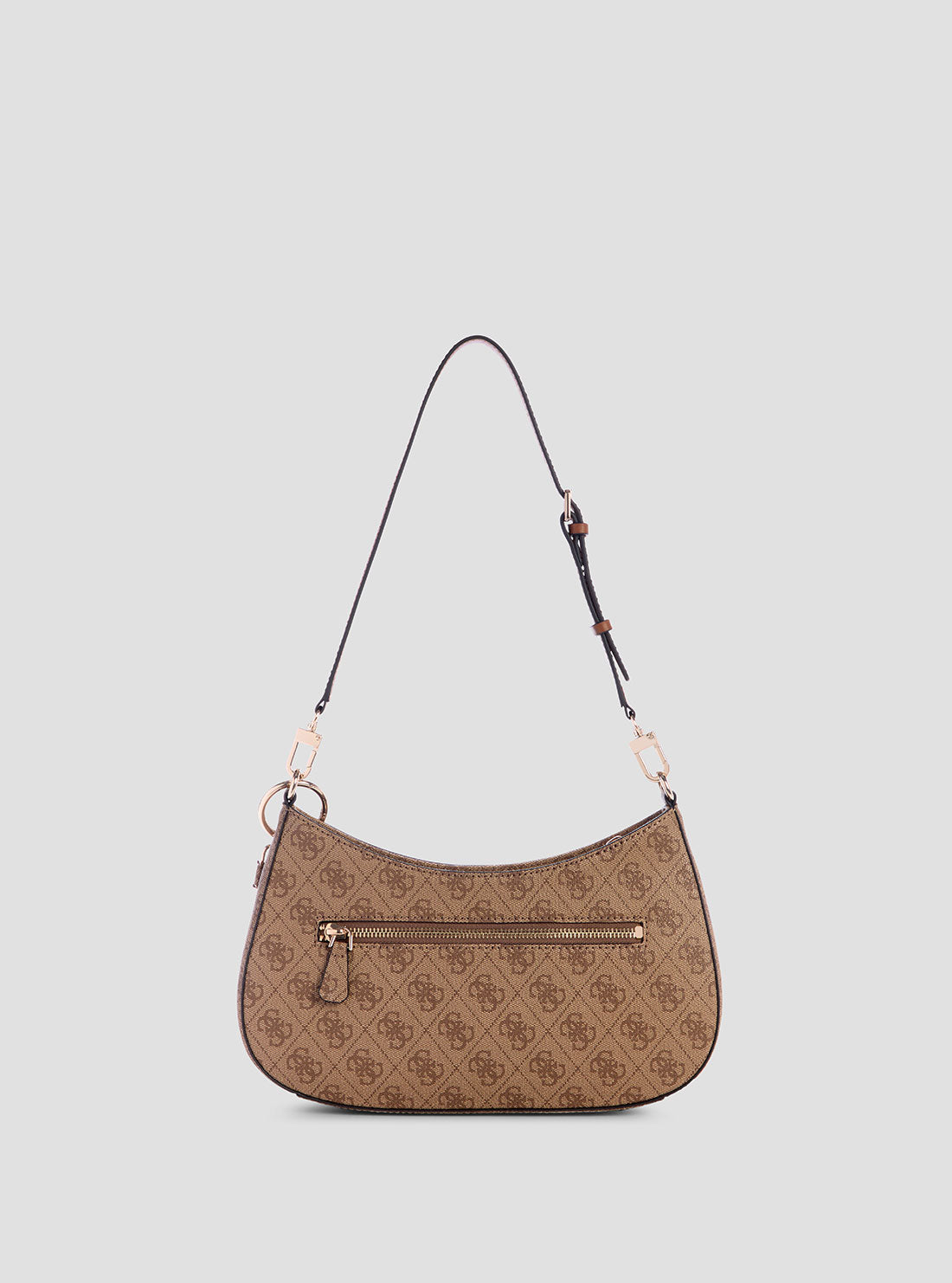 Brown Logo Noelle Top Zip Shoulder Bag