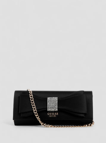 GUESS Womens Black Elsie Clutch Bag SS965071 Front View