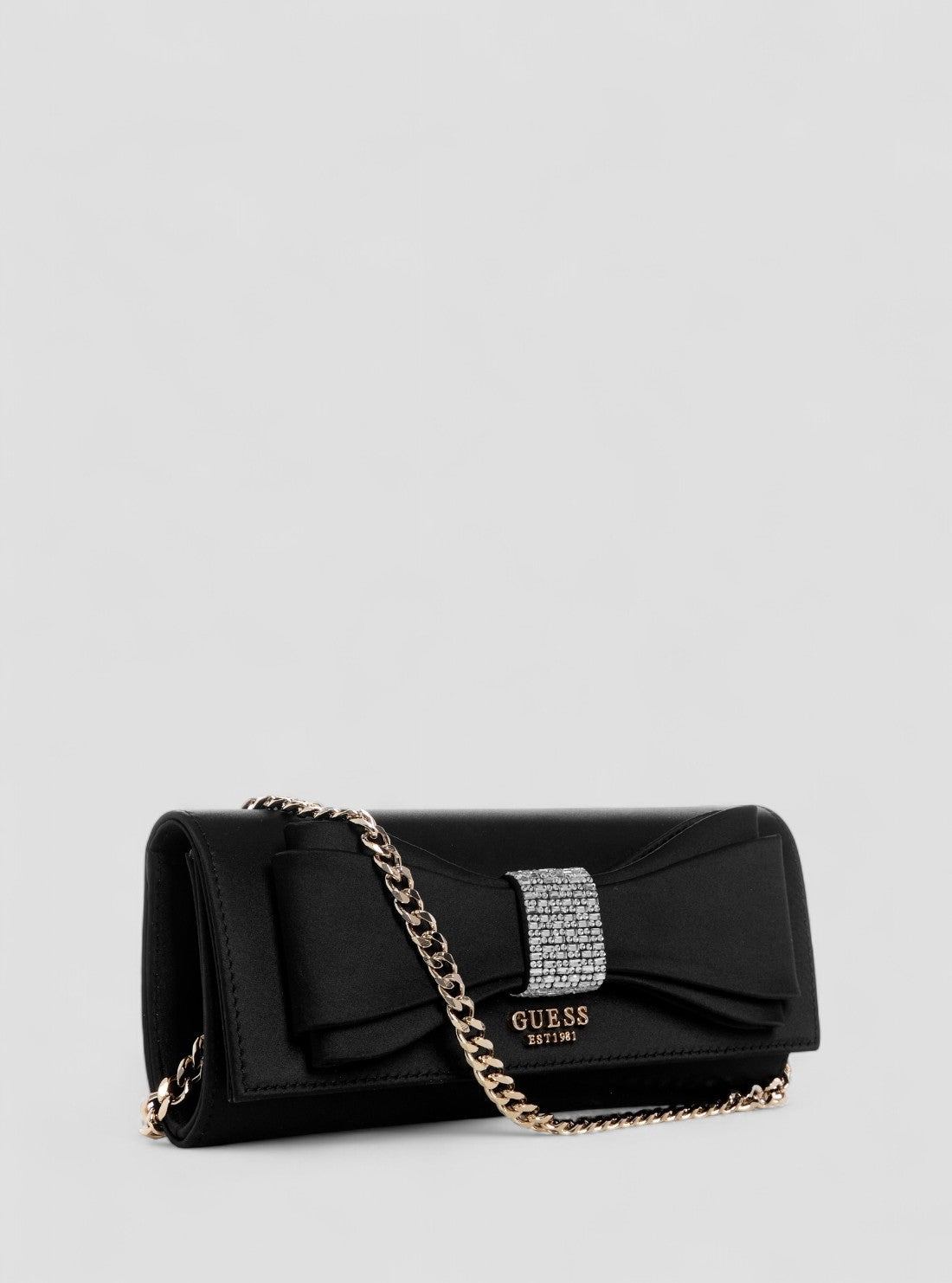 GUESS Womens Black Elsie Clutch Bag SS965071 Front Side View