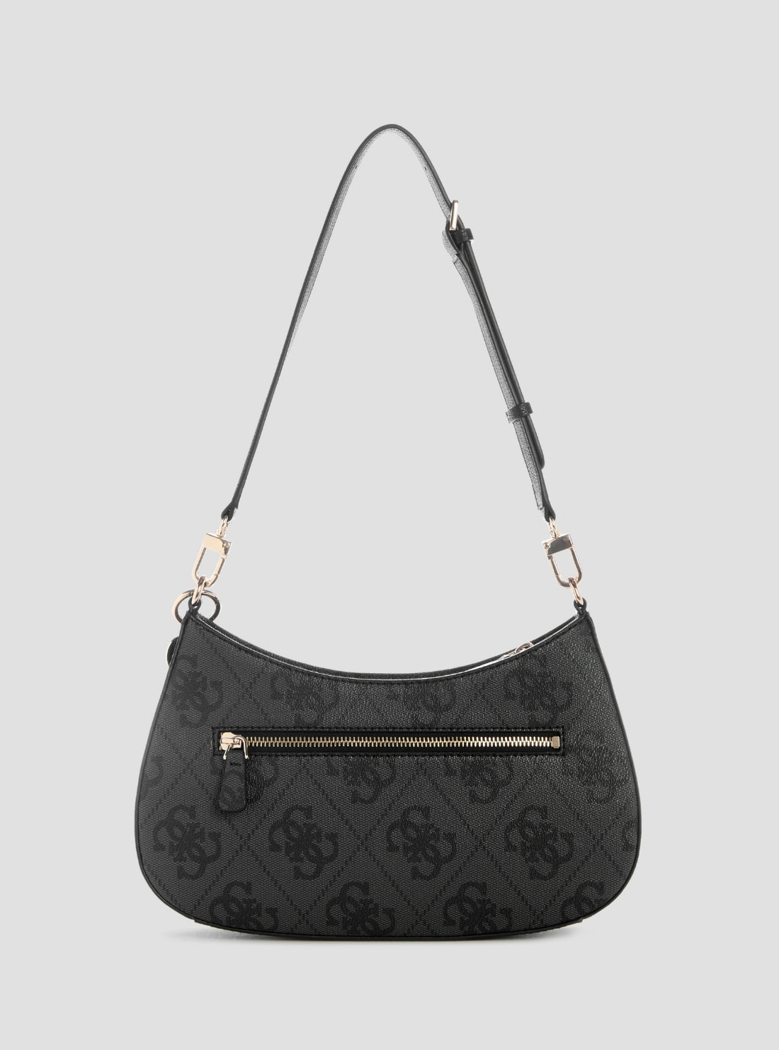 GUESS Womens Black Logo Noelle II Top Zip Shoulder Bag SS967218 Back View