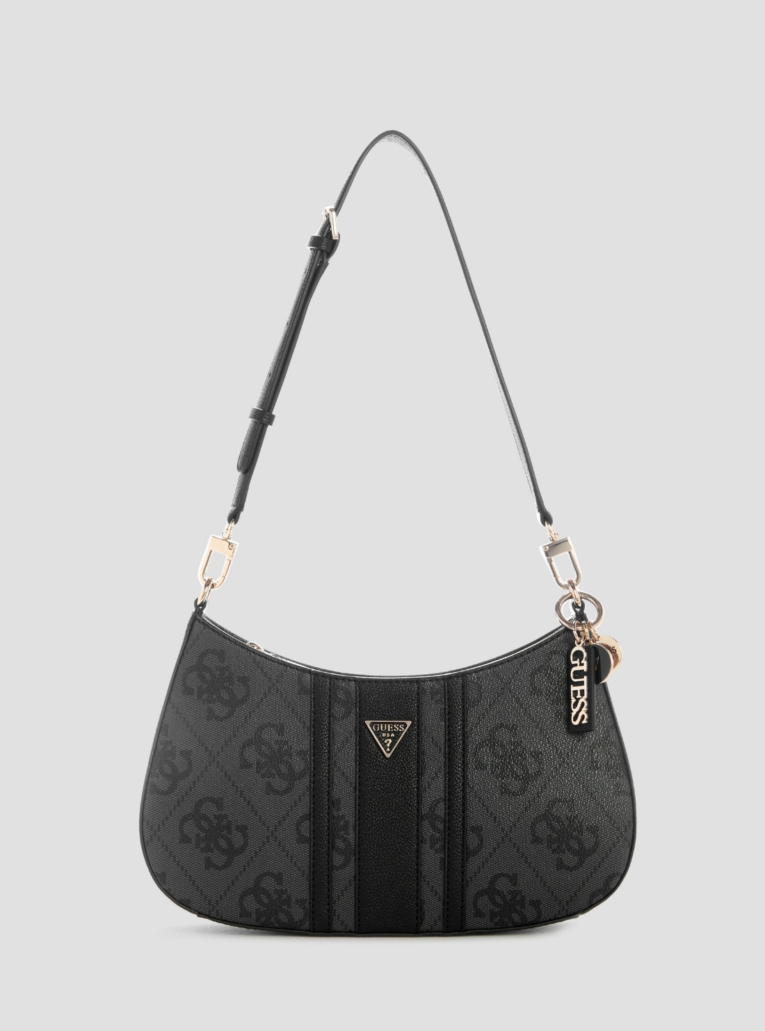 Black Logo Noelle II Top Zip Shoulder Bag | GUESS